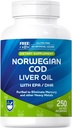 Rite Aid Cod Liver Oil Softgels 250 Kont, EPA ve DHA ile Kalp, Beyin ve Vizyon Sağlık