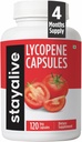 STAY ALIVE Lycopene συμπλήρωμα για άνδρες 60mg, φυσικό εκχύλισμα ντομάτας σκόνη, 120 κάψουλες με 4 μήνες προσφοράς, 100% Veg Lycopene Complex, μη ΓΤΟ και χωρίς γλουτένη συμπλήρωμα καροτενοειδών