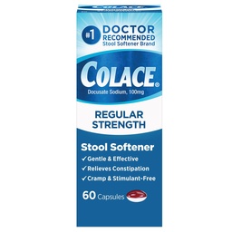 Colace Regular Strength Scool Softener 100 mg Κάψουλες 60 Count Docusate Sodium Stool Softener for Gentle Respectable Relief