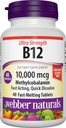 Webber Naturals Vitamin B12 10,000 mcg, Ultra Strength, 40 Count, Fast Dissolve Tablets, Vitamin Supplement Support for Energy Metabolism, Immune and Heart Health, Vegan Formula