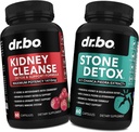Kidney Cleanse & Stone Detox Support Supplement - Natural Cranberry, Juniperges, Buchu, Uva Ursi Extract, Stone Breaker Chanca Piedra - Destek Kidneys Gallbladder, Bladder & Urinary Tract Health
