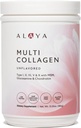 Alaya Multi Collagen Toz - Tip I, II, III, V, X Hydrolyzed Collagen Peptides Protein Toz Supplement with MSM + GC (Unflavored) (40 Hizmet)