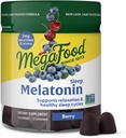 MegaFood Μελατονίνη Gummies - Μελατονίνη 3mg ανά υπηρεσία για να βοηθήσει να χαλαρώσετε και να κοιμηθείτε – Όσπρια ύπνου για ενήλικες - Berry Γεύση, μη-GMO, Πιστοποιημένο Vegan - 54 Count (27 Services)