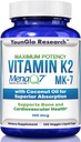 K2 MK7 (MenaQ7) 100 mcg w/Coconut Oil for Superior Abors, Dietary Health Supplement, 120 Vegan Liquid Capsules to Support Bone Strength & Influence for Yetişkinler Women & Men