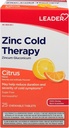 LEADER Zinc Cold Therapy Chewable Tablets, Non-Drowsy Homeopathic Zinc Supplement, Reduces Duration and Severity of Cold Symptoms, Fast Acting Cold Remedy, Citrus Flavor, Sugar Free, 25 Count