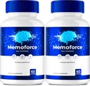 Memoforce Brain, Memoforce Hills, Memoforce Reviews, Memoforce Supplement, Memoforce Capsules Advanced Formula for Memory & Focus - Maximum Strengt - Brain Health Support (2 Pack)