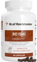 Real Mushrooms Reishi Mushroom Capses - Picked Organic Mushroom Extracts - Red Reishi for Tranquil Daily Wellness with Επαληθευμένο Beta Glucans Vegan, Non-GMO, No Grain Fillers, 90 ct