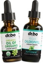 Organic Liquid Drops & Chlorophyl - Λάδι από Ρίγανο Drops Tintcture Extract & Vegan Chlorophyl Liquid Body Detox Cleanse Immune Support - Digestive Gut Health Odor Cleanse Supplement