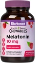 BlueBonnet Beslenme DünyaSweet Melatonin 10 mg Hızlı - Hızlı Dissolve Nighttime Relaxation & Restful Sleep Support - Sleep Aid - Gluten-Free, Vegan - Raspberry Flavor - 60 Chewable Tabletler