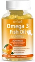 Ωμέγα-3 Fish Oil Συμπληρώματα: Αμιγής 1000mg Omega-3 Gummies Υποστήριξη Καρδιά κοινή εγκέφαλο μάτι Ανοσοποιητική υγεία 60 Gummies 30 Ημέρα προσφοράς