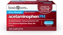   Basic Care Acetaminophen PM, Pain Reliever Plus Nighttime Sleep Aid Caplet, 100 Count