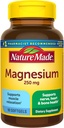 Nature Made Magnesium 250 mg, Συμπληρώματα Μαγνησίου για άνδρες και γυναίκες, Υποστήριξη για τους μυς, την καρδιά, τα οστά και τα νεύρα υγεία, 90 Softgels, 90 Ημέρα προσφοράς