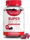 HumanN SuperBeets Heart Gummies - Beet Gummy με την ενεργειακή υποστήριξη, εκχύλισμα σπόρων σταφυλιών & σκόνη Beetroot, χωρίς ζάχαρη - Ρόδι Berry Flavor, 60 Count