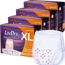 Livdry XL Yetişkin Diapers Kadınlar gece boyunca, Ultimate Max Absorbency, All Day veya Night Protection, X-Large (44 Kont)