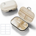 Seyahat Pill Organizer, Etiketler ile 7 Karşılaştırmalı Portre Pill Box, Pocket Purse için Küçük Pill Case, Günlük Vitamin Supplement Pill Konteyner Medical Tracker Travel Essentials 1 Pack
