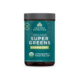Ancient Nutrition Organic SuperGreens Energizer Powder with Probiotics and B12, Made from Real Fruits, Λαχανικά και Βότανα, for Digestive, Detoxification and Energy Support, 25 Servings