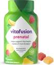vitafüzyon PreNatal Gummy Vitamins, Raspberry Lemonade Flavor, Prenatal Vitamin Supplement for Women with Folate and DHA, 45 Day Supply, 90 Count Count Count Count