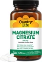 Country Life Life Magnezyum Citrate 250 mg - 120 Tablet - Destekler Kas & Nerve Function, Heart Rhythm, Sağlıklı Immune System, Energy Production - Magnezyum Kompleksi Tamamlayıcı