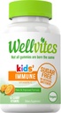 Wellvites Sugar Free Kids Immune Daily Gummy Vitamins - Vegan, Non-GMO - Çocuklar için C Gummies Immune Support, No Yapay Sweeteners, Gluten-Free, Gelatin-Free, 60 Count (30 Day Supply)