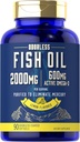 Carlyle Fish Oil 2000 mg | 600 mg Omega 3 Supplement for Men & Women | 90 Odorless Softgels | Lemon Flavored | Non-GMO ve Gluten Ücretsiz