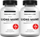 Araştırma Laboratuvarları Organik Lions Mane Supplement Capsules, 2 Fer 1 Ad - 240 Capsules w/Patent LitropaneTM Immune System ATM Nootropic Brain Support Mushroom Supplement. 10X Türbe Karşılaştırılabilir 18000 mg