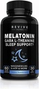 Melatonin, GABA, L-Theanine - Occasional Sleeplessness Only - 60 Veggies Capsules - Magnezyum, 5-HTP, Phellodendron Root Toz & Mucuna Pruriens
