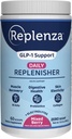 Replenza Daily Replenisher GLP-1 Nutritional Support, Powder, Muscle Recovery, Digestive Health & Skin Elasticity Mix of Amino Acids, Prebiotics and Collagen Peptides – Berry Flavor, 60 Scoops,13.5 OZ