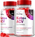 rize labs (πακέτο των 2 Destiny Keto+ACV Gummies για Σύνθετη απώλεια βάρους, Formated with Apple Cider Vinegar, Vitamin B6 & B12 (120 Gummies)