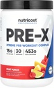 Nutricost Pre-X Xtreme Pre-Educate Complex σκόνη, Punch Φρούτων, 30 εξυπηρετούν, χορτοφάγους, μη ΓΤΟ και χωρίς γλουτένη