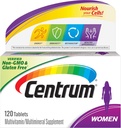 Centrum Multivitamin Tablet για γυναίκες, Multivitamin/ Multimineral Συμπλήρωμα με σίδηρο, βιταμίνη D3, Β Βιταμίνες και Αντιοξειδωτικές Βιταμίνες C και E, Χωρίς γλουτένη, Μη ΓΤΟ Συστατικά - 120 Μέτρα