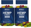 Hemp Gummies Great for Relaxation & Clam, Organik Omega 3 6 9, Non-GMO, Low Sugar Hemp Gummy. (Pack 02(60) Count)
