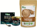ORGANIC ZING Shatavari σκόνη- 454g & Shilajit Resin- 20g
