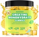 Erkekler ve Kadınlar için 5600 mg, Kas Desteği için 120 CT Chewable Kreatine Gummies 5600 mg - Sugar Free, Vegan (Lemon Flavor)