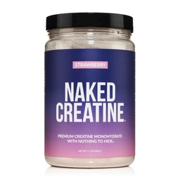 NAKED Creatine - Φράουλα αρωματισμένη κρεατίνη Monohydrate - Real Strawberry Powder, Χωρίς Πρόσθετα, μυϊκή ανάπτυξη, Vegan, Μη ΓΤΟ, Χωρίς Γλουτένη, Χωρίς Σόγια - 45 Σερβιέτες
