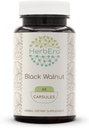 HerbEra Black Walnut 60 Capsules, 500 mg, Black Walnut (Juglans Nigra) Hull (60 Capsules)