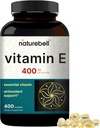 NatureBell Vitamin E Oil Softgels, 400iu EN 400 Pills | Essential Antioksi Supplements, Easy Absorbed Form – Supports Skin, Heart, & Immune Health – Non-GMOMO