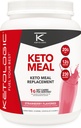 KetoLogic Keto Meal Change Shake Toz For Optimal Sonuçlar + MCT Oil + Grass-Fed Whey - Perfectly Formulated Macros for Ketosis - 20 Hizmet - Strawberry