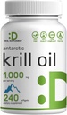 DEAL SUPPLEMENT Antarktika Krill Oil, 1000 mg Per Servis, 240 Softgels – Merkür Ücretsiz, Balık Tadısı – Omega-3s, EPA, DHA, Astaxanthin, & Phospholipids – Non-GMO, No Gluten