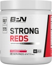 BARE PERFORMANCE NUTRITION, BPN Güçlü Reds Superfood Toz, Digestive Enzymes, Antioksis, Geliştirilmiş Doğal Enerji, 30 Hizmet, Strawberryberry