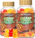 HOOLOO Hemp Gummies for Happier Bedtimes & Focus, Ekstra Kuvvet 2,800,000 mg Hemp Oil Infüzyon Gummy Bears Fruity, Sugar Free, 120ct Edibles, Made in USA