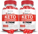 Justified Laboratories (2 Pack Rapid Lean Keto ACV Gummies Extreme 2000MG Rapid Lean Keto Gummies Apple Cider Vinegar Formated with Pomegranate Beet Buice Powder B12 Vegan Non GMO 120 Gummys