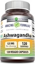 Amazing Formulas Ashwagandha Extract Supplement | 125 Mg Per | Veggie Capsules | Non-GMO | Gluten Free | Made in USA (1 Pack, 120 Count)